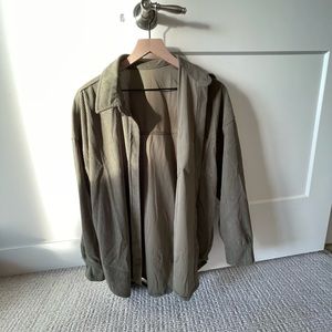 NWOT Amazon Olive Green Corduroy Button Down